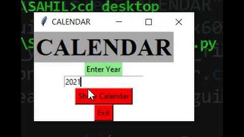 GUI calendar using#tkinter #python