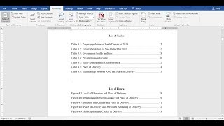 Easiest way to Create List of Tables and Figures