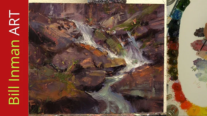 How to Paint a Waterfall - Oil Paint - Fast Motion...