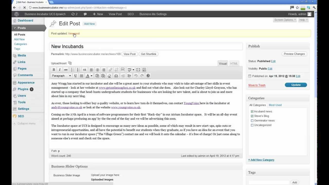 WordPress. Adding a link. How to add an embedded hyperlink in text of a ...