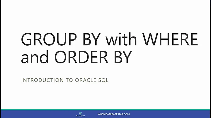 GROUP BY with WHERE and ORDER BY (Introduction to Oracle SQL)