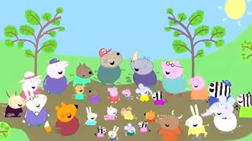 Peppa Pig and Her Friends Jump In The Biggest Puddle in the World!