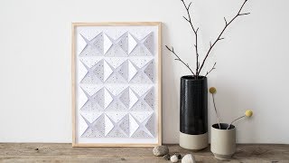 DIY : Wall decoration in a black-white-grey design by Søstrene Grene