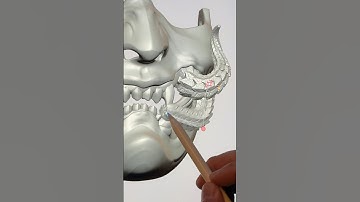 Part one: Sculpting Oni Mask with Dragon Tusks in Nomad on M2 IPad Pro: resin 3D printed