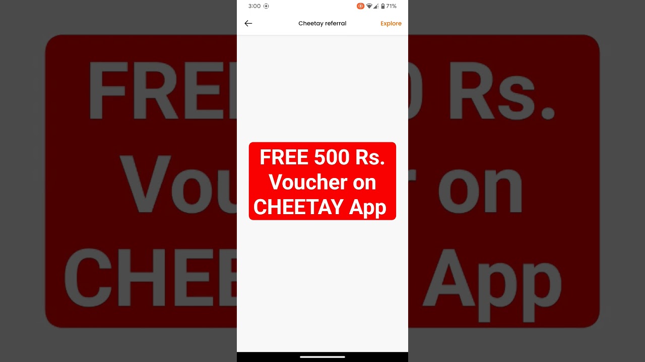 Free 500 Rs. Voucher on Cheetay App. Link in the 1st Comment 