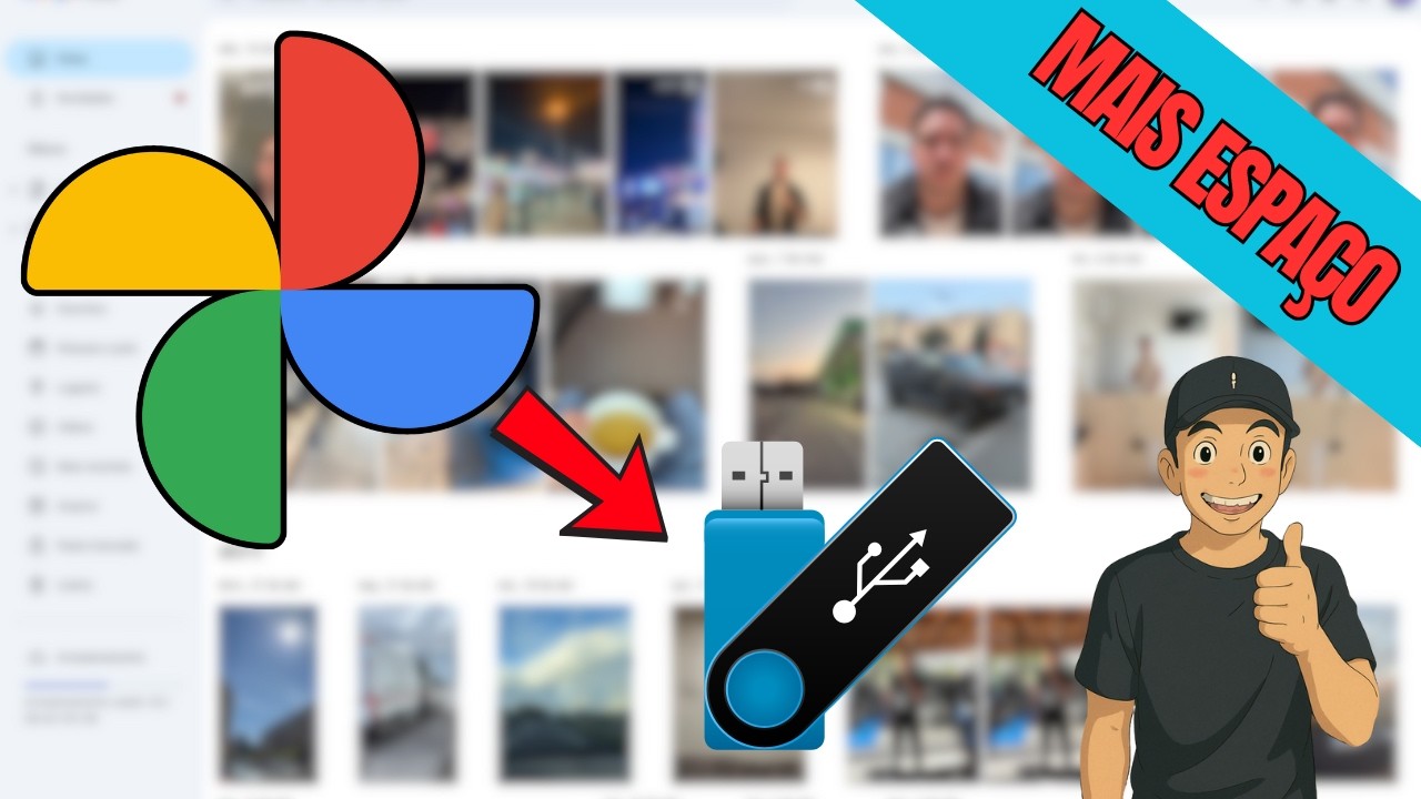 Como transferir suas fotos e vídeos do Google Fotos para PENDRIVE , LIBERE ESPAÇO