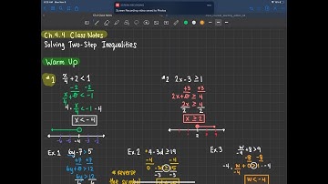 Ch. 4.4 Solving Two Step Inequalities (Part 1 Lecture Notes)