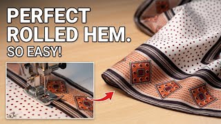 How to hem a silk scarf| Rolled hem tutorial for beginners #sewing #sewingforbeginners #rolledhem
