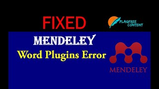 How to fix Mendeley Plugins Error in MS Word || How to install mendeley in word || PlagFree Content screenshot 5