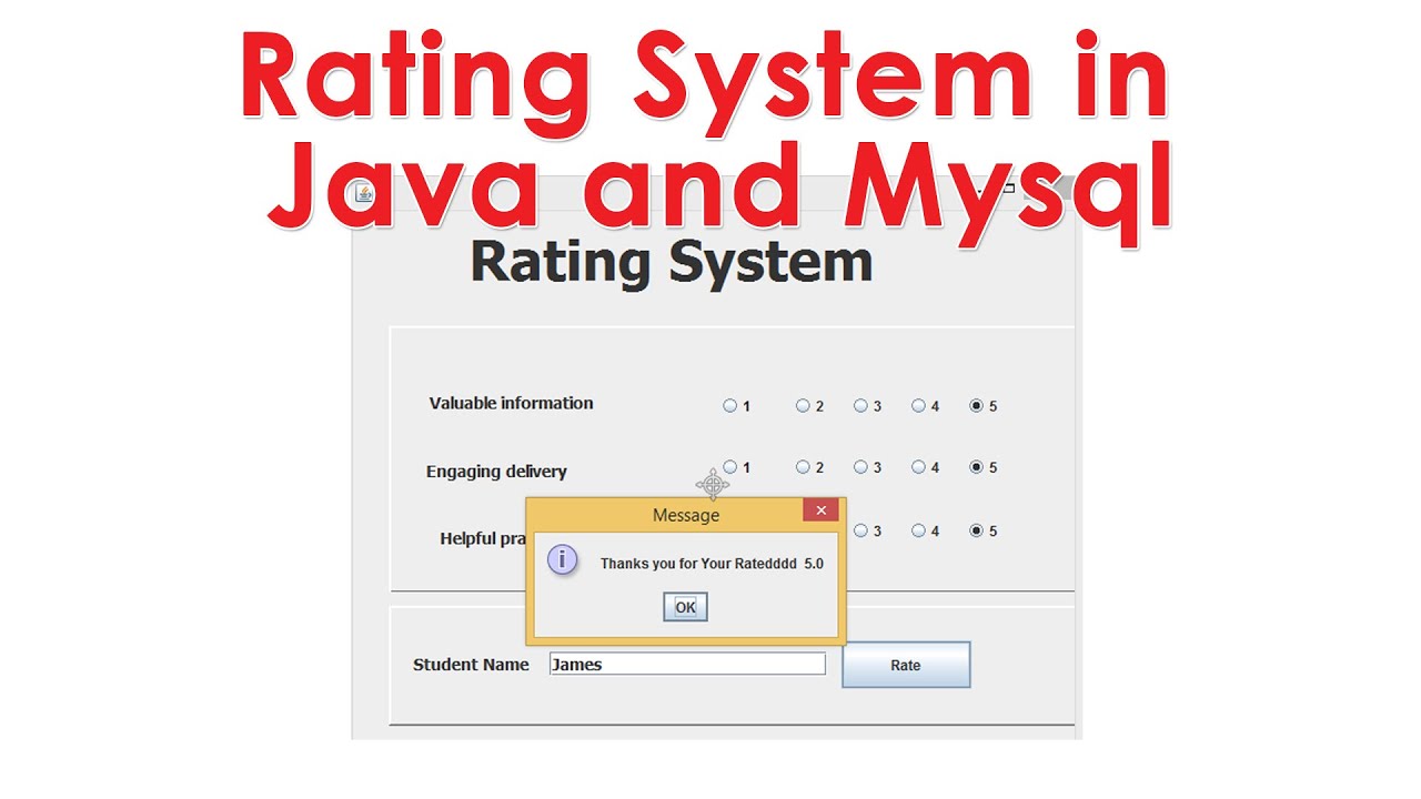 Rating Systen in Java mysql - YouTube