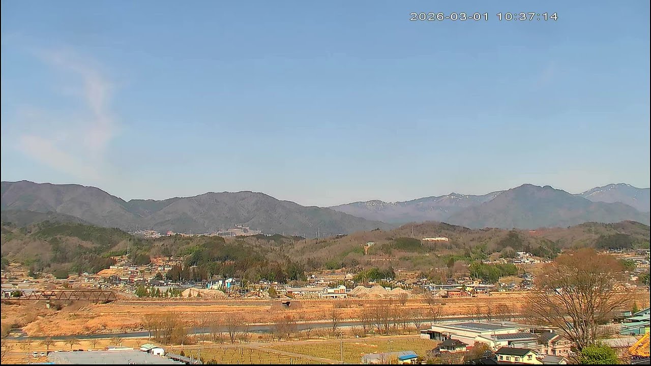 3月1日 ライブカメラ　風越山、JR飯田線、天竜川