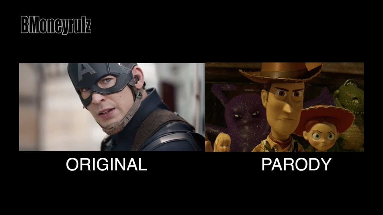 'Disney / Pixar's Captain America: Civil War': Side-By-Side With Trailer 2 (HD) parody or satire