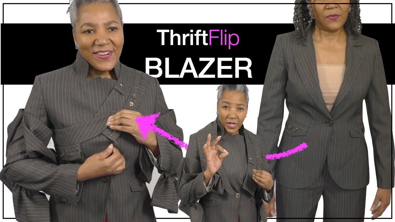 Thrift Flip Blazer Into A Designer Jacket | Colleen G Lea - YouTube