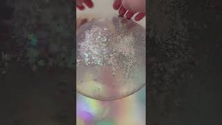 Mixing Eyeshadow and Glitter into Clear Slime ASMR #shorts #eyeshadowslime #asmr