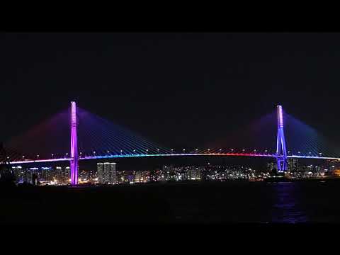 부산대교&부산항 파도 소리 뒤로 부산항 작업 소리-Busan Bridge & Busan Port in Korea-ASMR