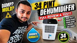 34 Pint Dehumidifier Review & Test | Best 2500 Sq.Ft Basement Dehumidifier with Drain Hose?
