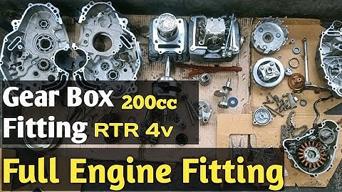 Tvs Apache 160 4v  200 4v   Full Engine fitting.RTR 200 4v Full engine information.gear box fitting.