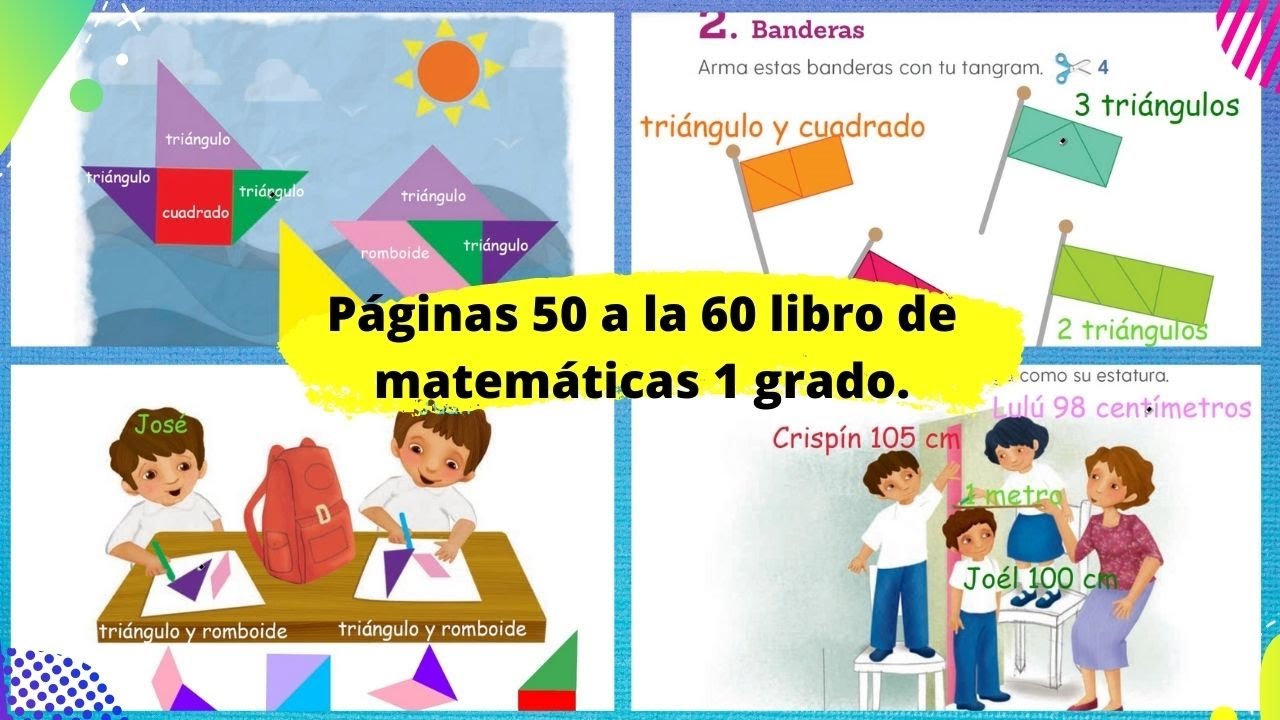 Páginas 50 a la 60 libro de matemáticas de 1 grado - YouTube