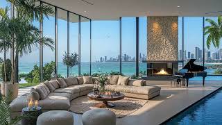 Beachside Fireplace Bossa Nova 🌊 Relaxing Brazilian Jazz for Study, Coffee &amp; Evening Escape