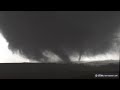 Large and loud wedgemultivortex tornado moves through minden iowa