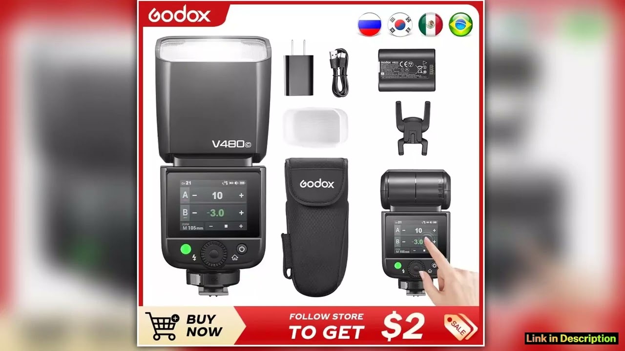 New Godox V480 TTL Speedlite Flash Light for Sony Canon for Nikon Fujifilm Olympus pk V860III TT520