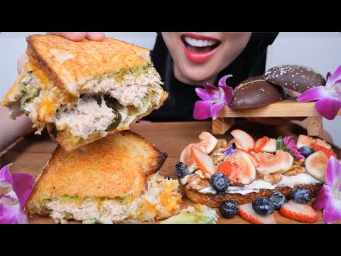 TUNA MELT + DUBAI CHOCOLATE EGG (ASMR EATING SOUNDS) NO TALKING | SAS-ASMR