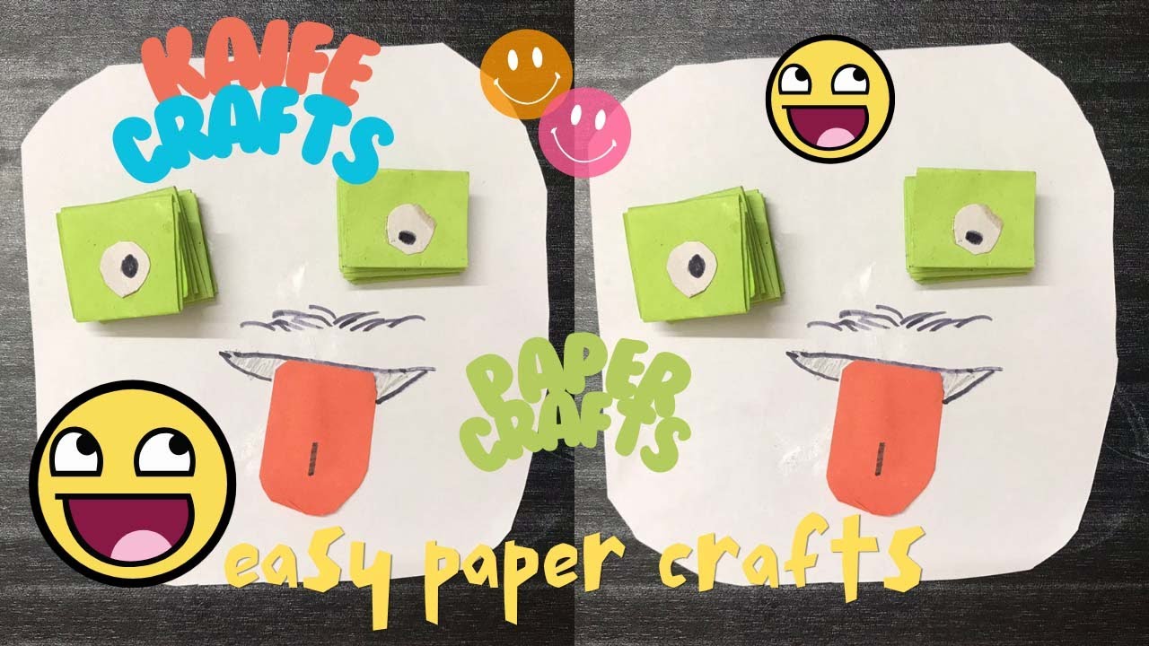 Easy Paper Monster Face Making ।। Kaife Crafts ।। Origami Idea
