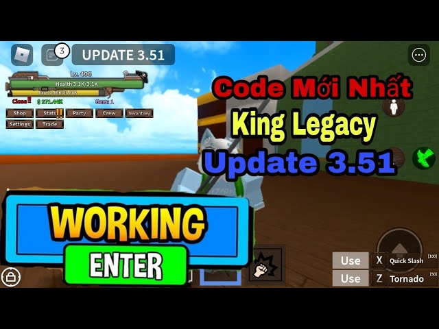 Code King Legacy update 4.5.3 mới nhất: Chi tiết cách nhập code Roblox