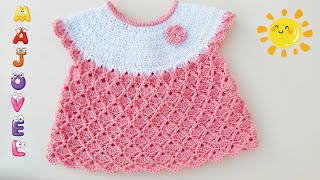 Precioso vestido de niña a crochet para cualquier edad   Haz un bonito regalo con tus propias manos