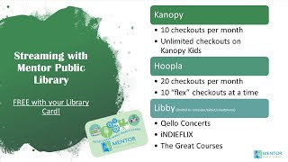 No More Cable: Mentor Public Library Guide to Streaming Services