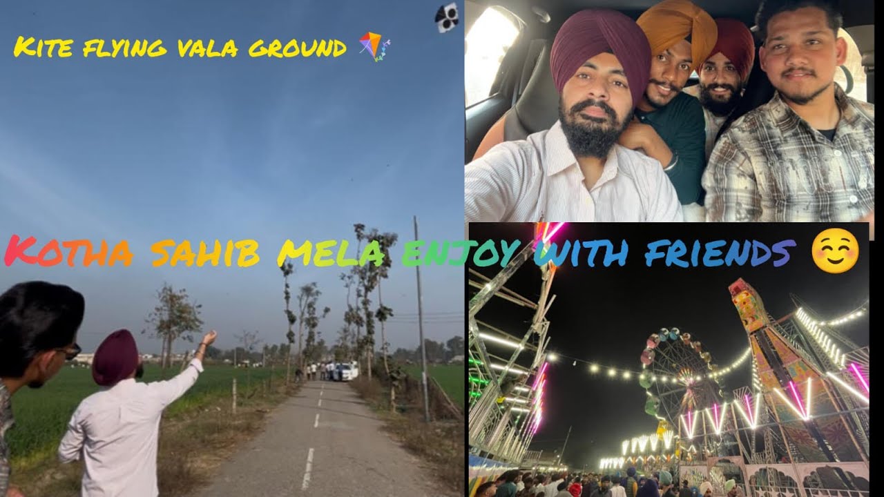Kotha sahib da mela 🎡 kite 🪁 flying in vallah ground with friends #laugher #vlogs #mela #kiteflying 