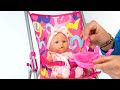 Baby Doll With Stroller &amp; Feeding Accessories Set - BiBi Doll