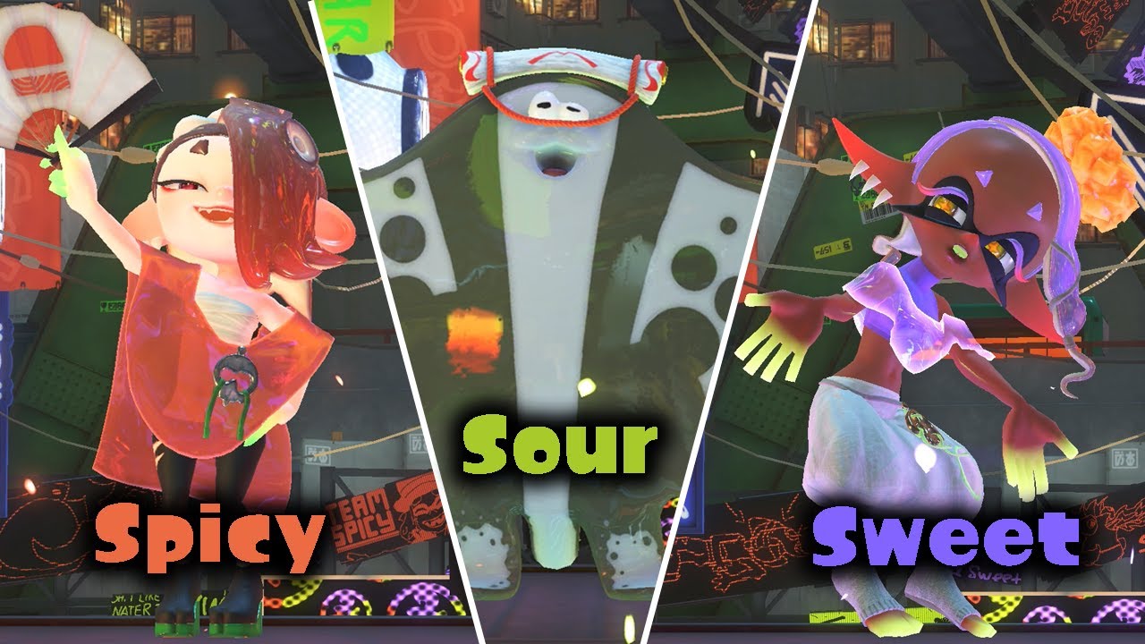 Splatoon 3 Splatfest All Deep Cut Solo Dances Spicy vs Sweet vs