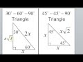 Day 1 HW   Special Right Triangles 45 45 90, 30 60 90