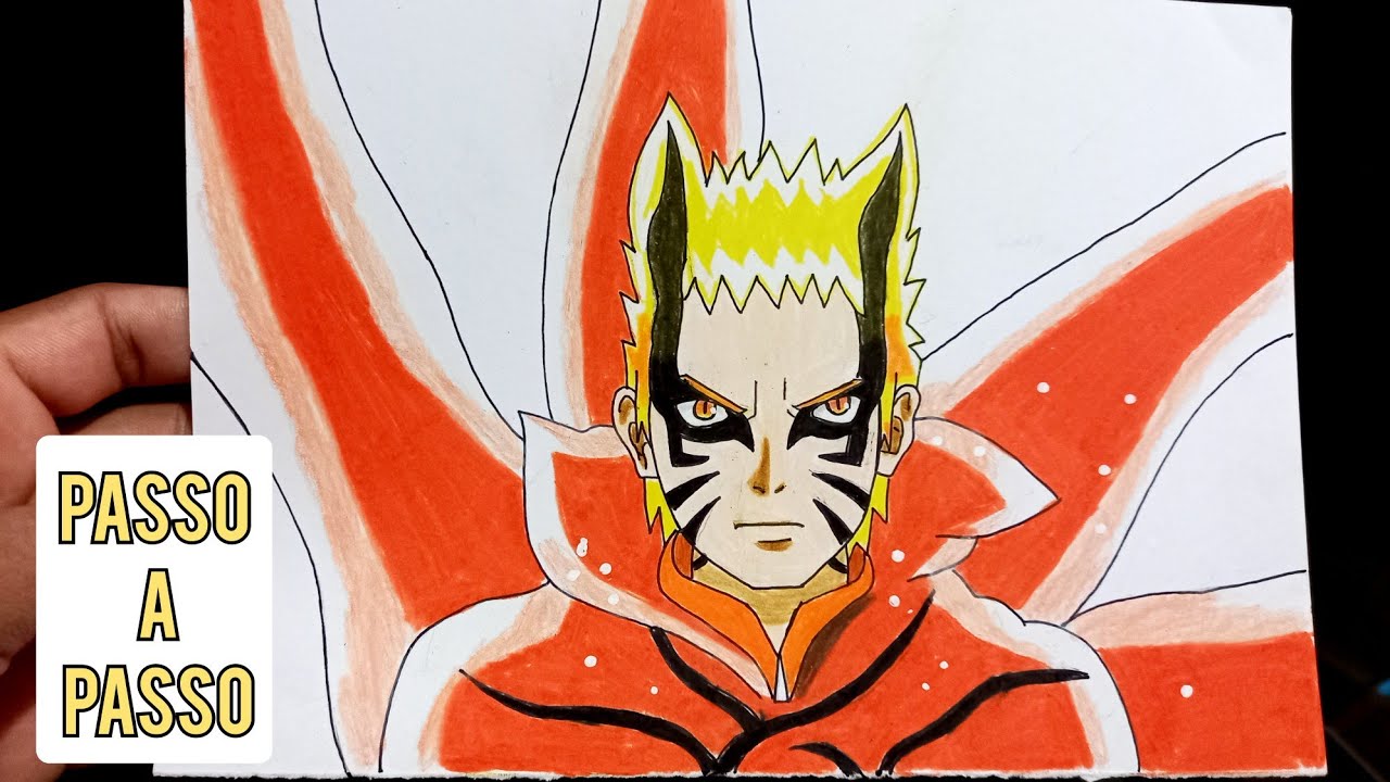 Como desenhar NARUTO modo BÁRION 