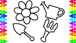 Baby Gardening Set Toys and Flower Children Coloring Book and Drawing for Kids