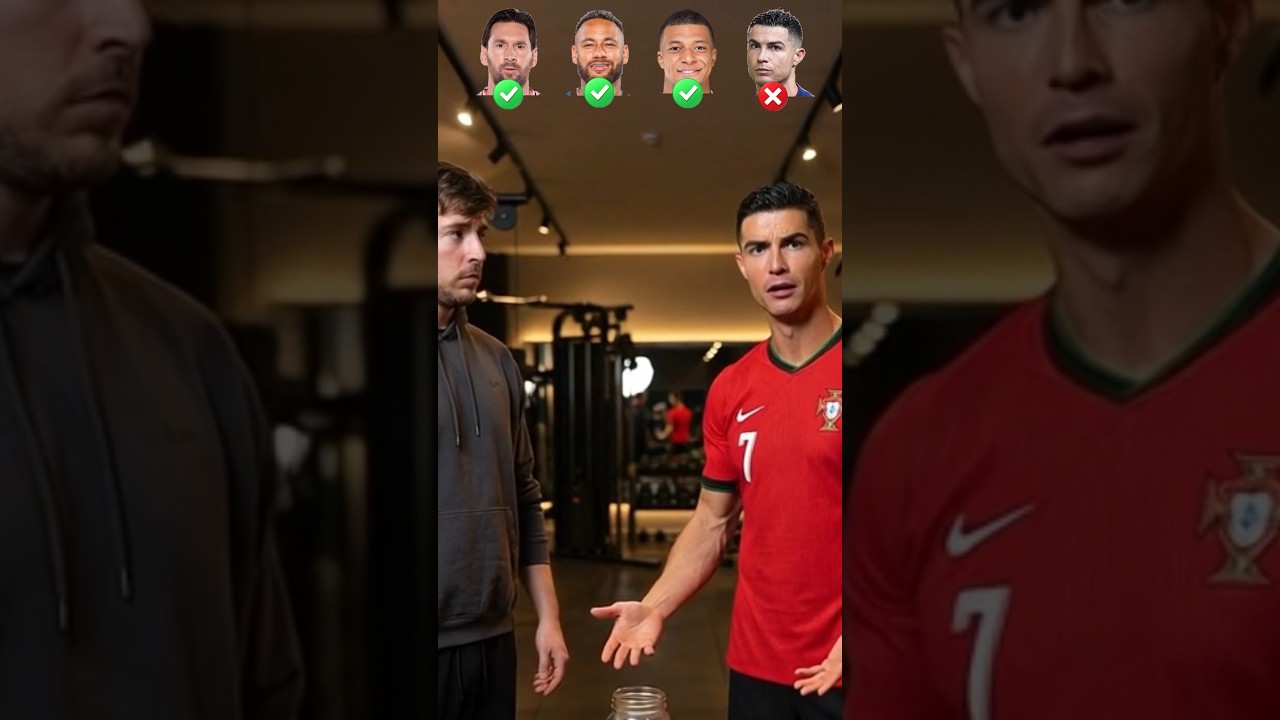 Ronaldo, Messi, Neymar & Mbappé Try an AI Gym Transformation Challenge 