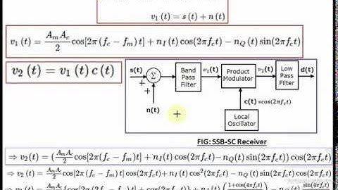 SNR Calculations for synchronous detection of SSB SC System (Part 2)