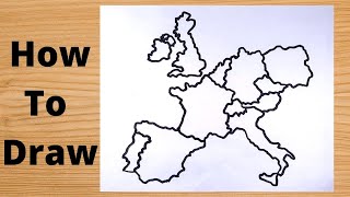 How to Draw Western Europe Map step by step