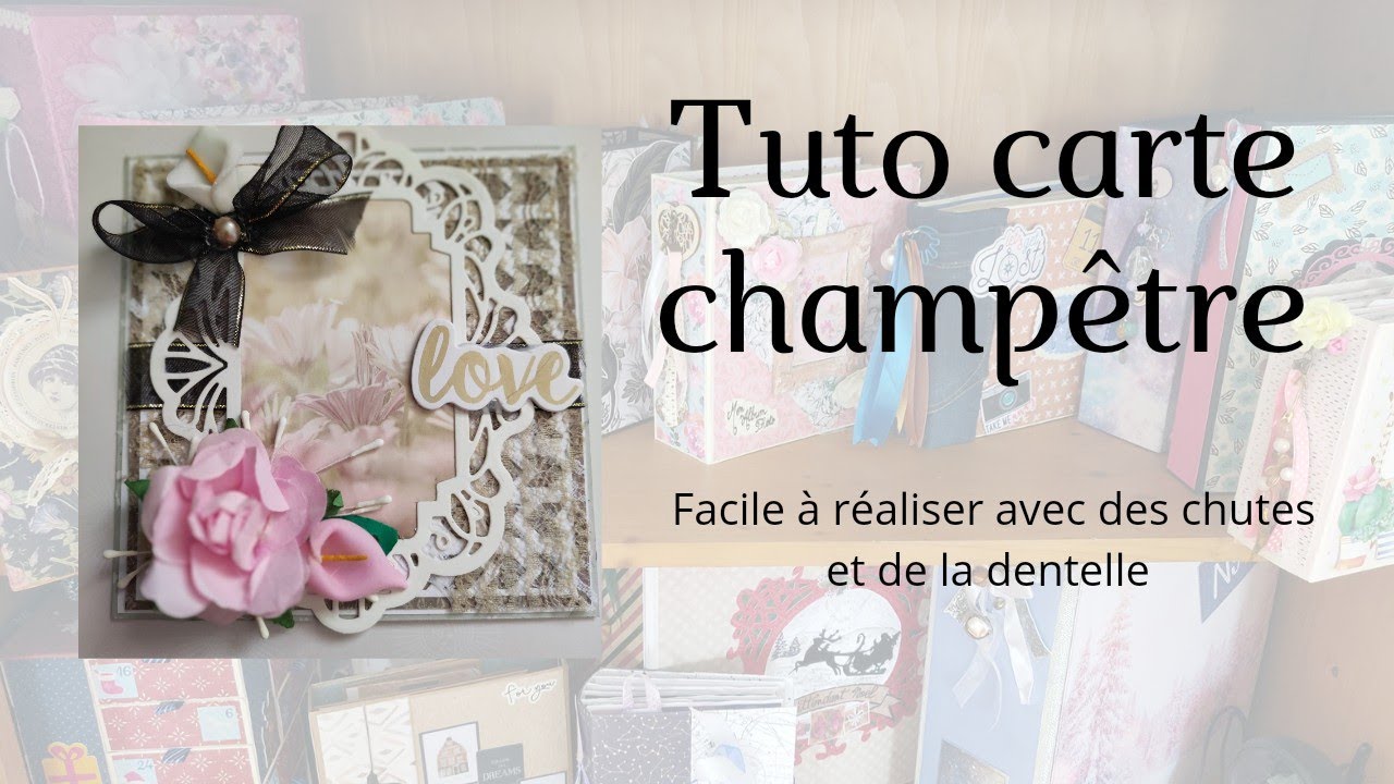 tuto carte champêtre avec chutes de papiers... #scrap