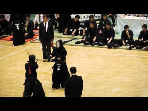 2012関東学生剣道優勝大会 ３回戦 ３将 國士舘 中澤 vs 麗澤大 林