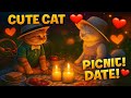 Cute Cat Couple’s Picnic Date & Lakeside Sunset Romance 😻🌅