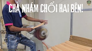 Máy chà nhám chổi hai bên Woodmaster WM-230B2. Chà xả lông, xả lót cho hàng chi tiết!