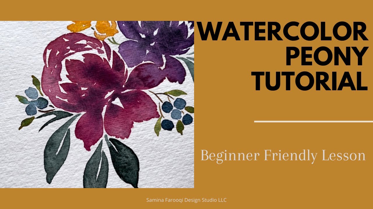 How to Paint a Peony | Beginner Level Watercolor Tutorial - YouTube