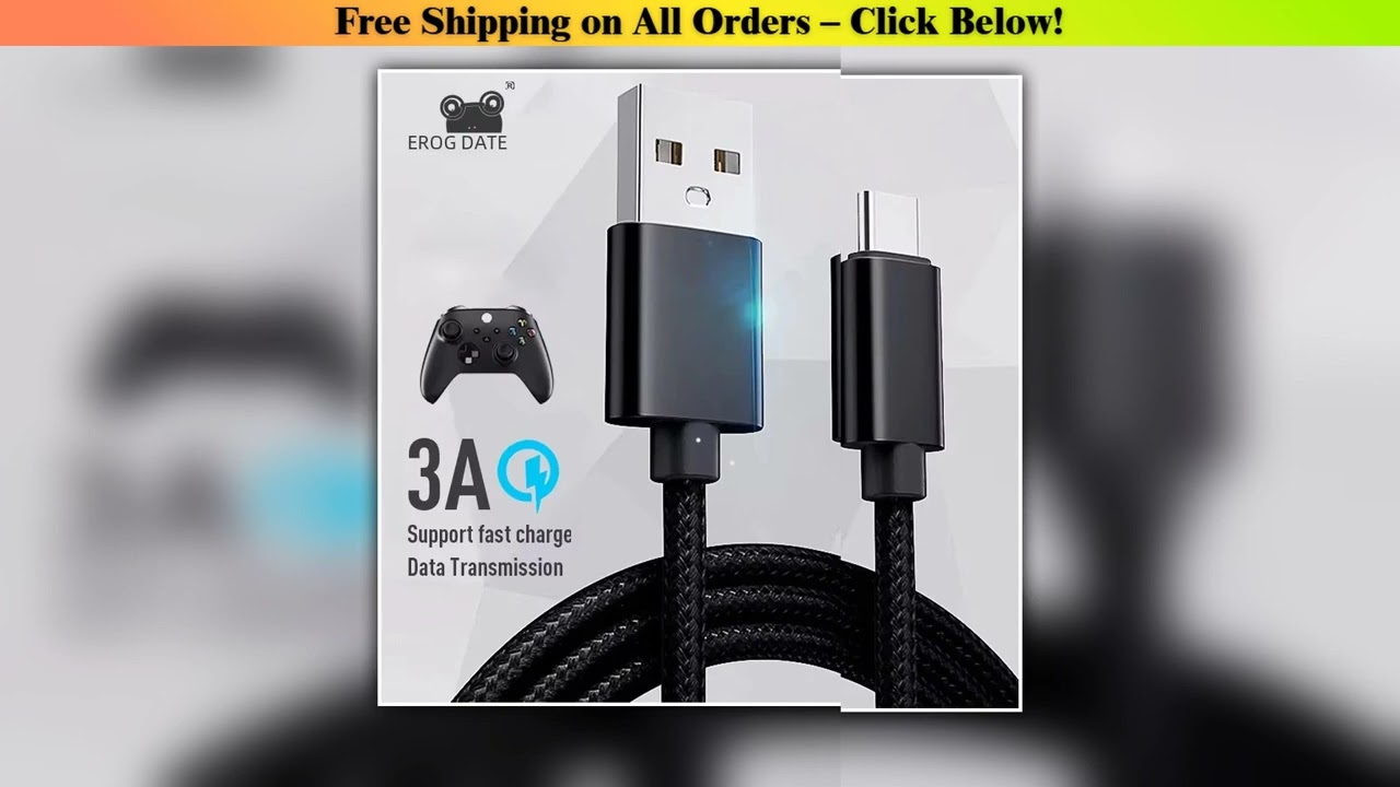 DATA FROG 1m2m3m Charging Cable for PS5Xbox Series S X Controller USB Type C Power Cord for PS5 Gam