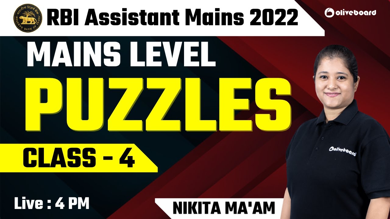 RBI Assistant Mains Reasoning 2022 Mains Level Puzzles Class 4 