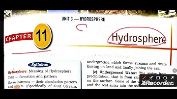 ICSE class 9 geography chapter 11 Hydrosphere
