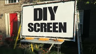 Diy movie screen for projector how to make a using pvc pipe frame and
straps. this is great outdoor or home mov...