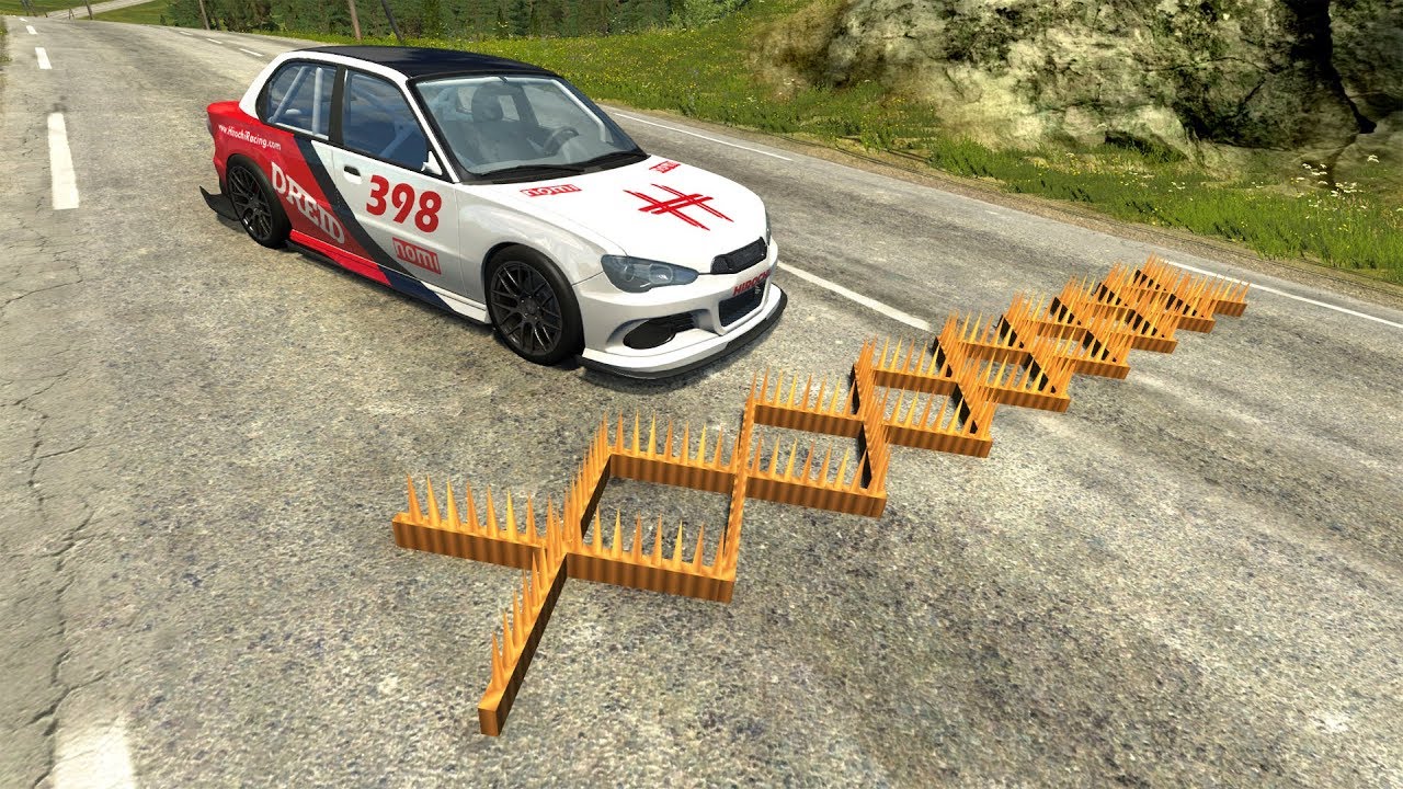 Speed crash. Cars vs Spikes - BEAMNG Drive. BEAMNG краш. Spikes BEAMNG Drive. BEAMNG Drive Speed.