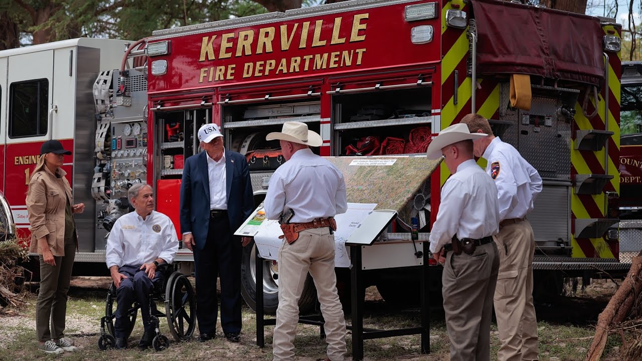 President Trump tours Texas floods zone and meets with victims’ families